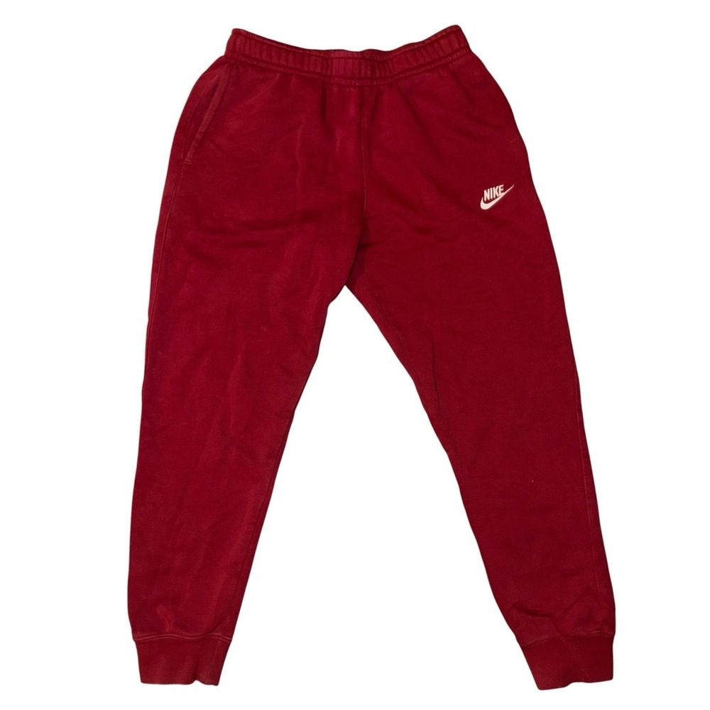 Nike Sportswear Club Men's Fleece Bungee Pants Dark Red Maroon Size S
